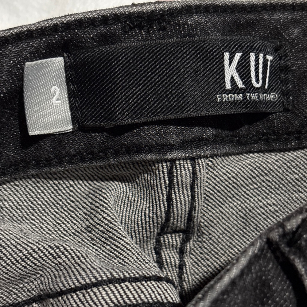KUT From The Kloth Denim Jeans, Raw Hem, Black Fade, Woman’s 2 - Picture 8 of 8